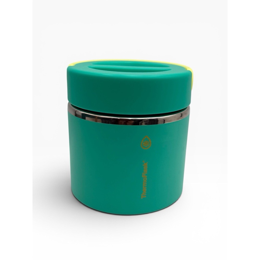 Thermoflask Double Wall Insulated Food Soup Jar 20oz Green Base And Lid EUC